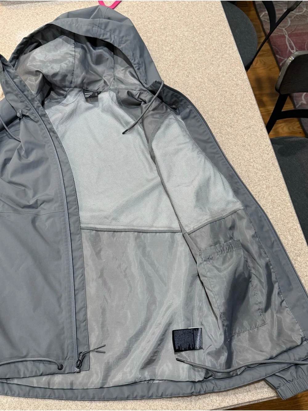 The North Face Men's Hooded Windbreaker - Charcoal Gray